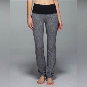 Lululemon Athletica Straight-Up Pant Full-On Luon Heathered Deep Coal Size 10